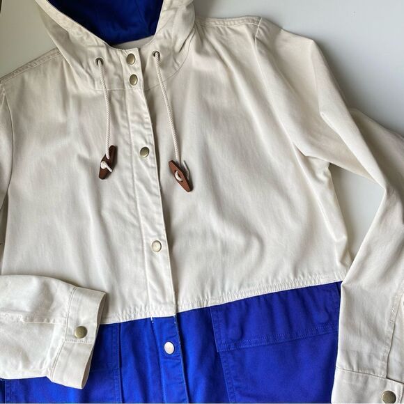 J. Crew Colorblock Sail Jacket white blue XS - Picture 7 of 11